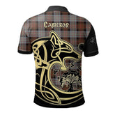 Clan Cameron of Erracht Weathered Tartan Polo Shirt Viking Wolf TE49 Cameron of Erracht Weathered Tartan Tartan Polo